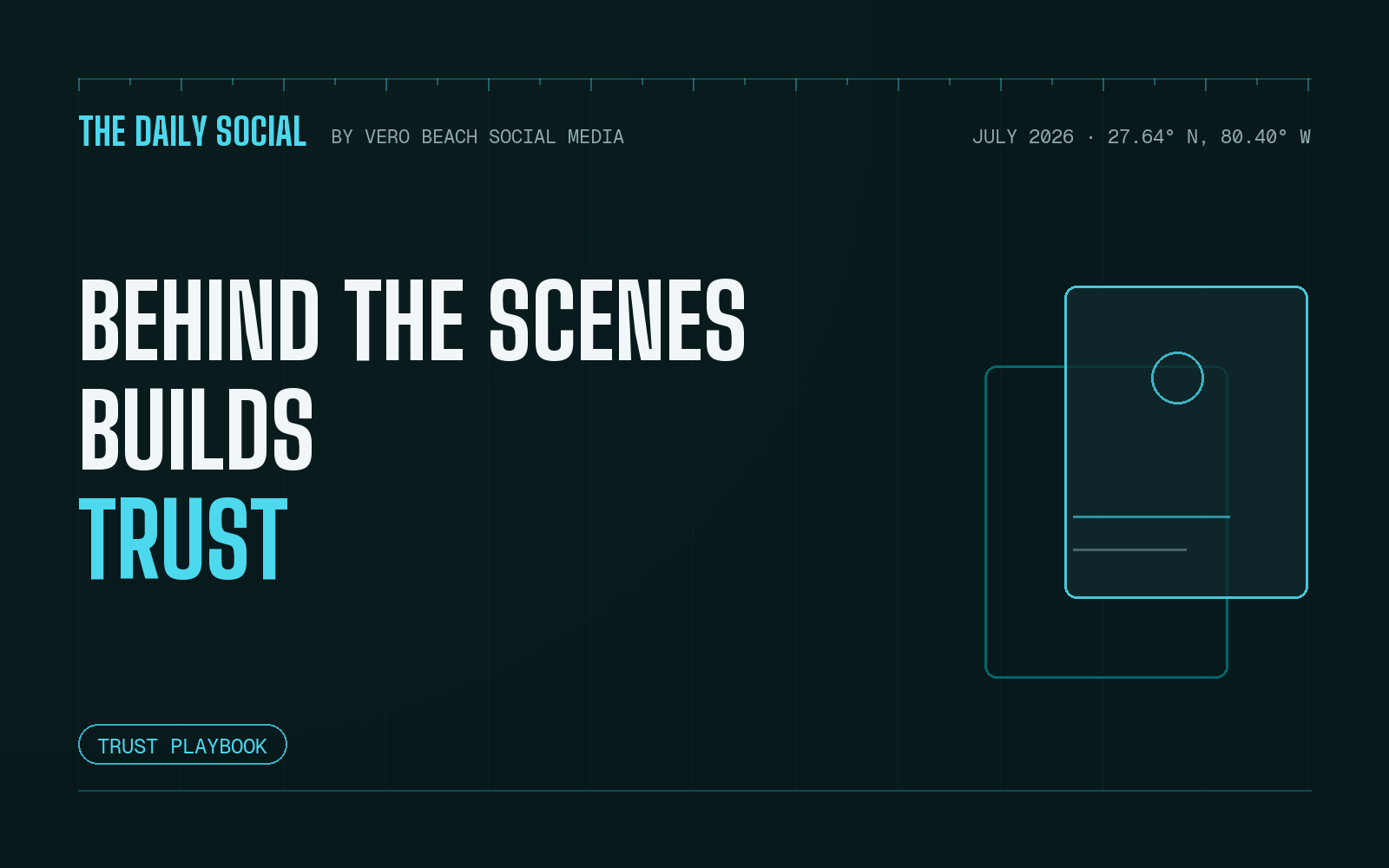The Daily Social cover: behind the scenes content builds trust, with overlapping photo frames
