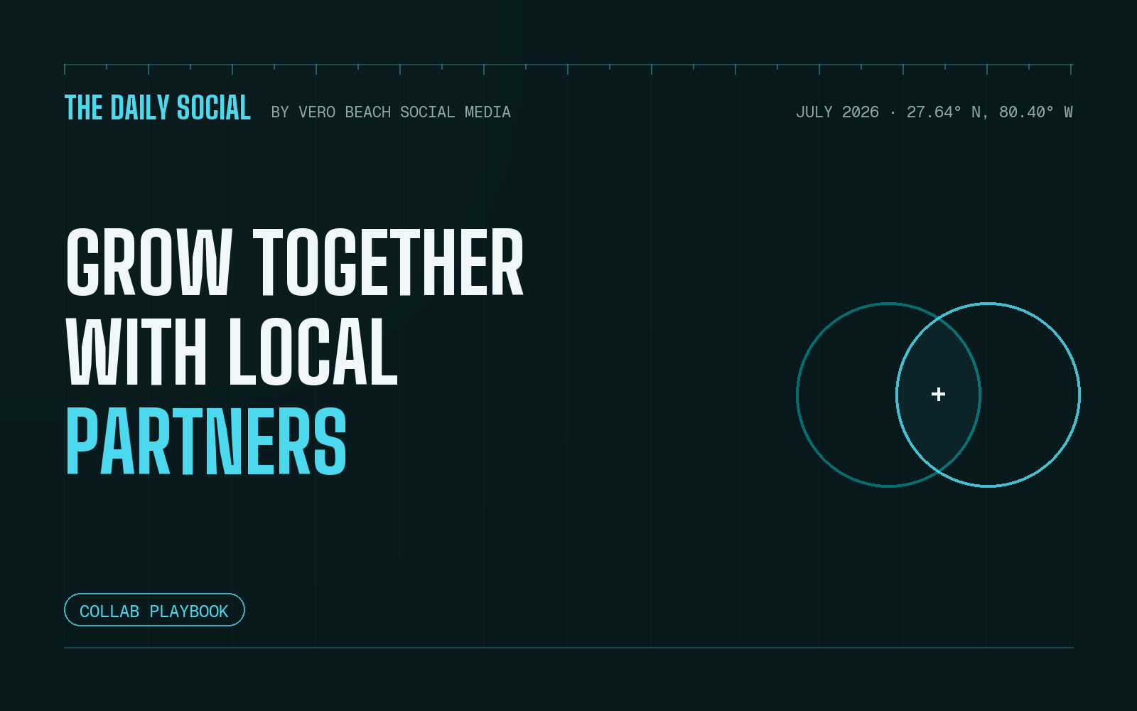 The Daily Social cover: growing together with local partners, with overlapping circles