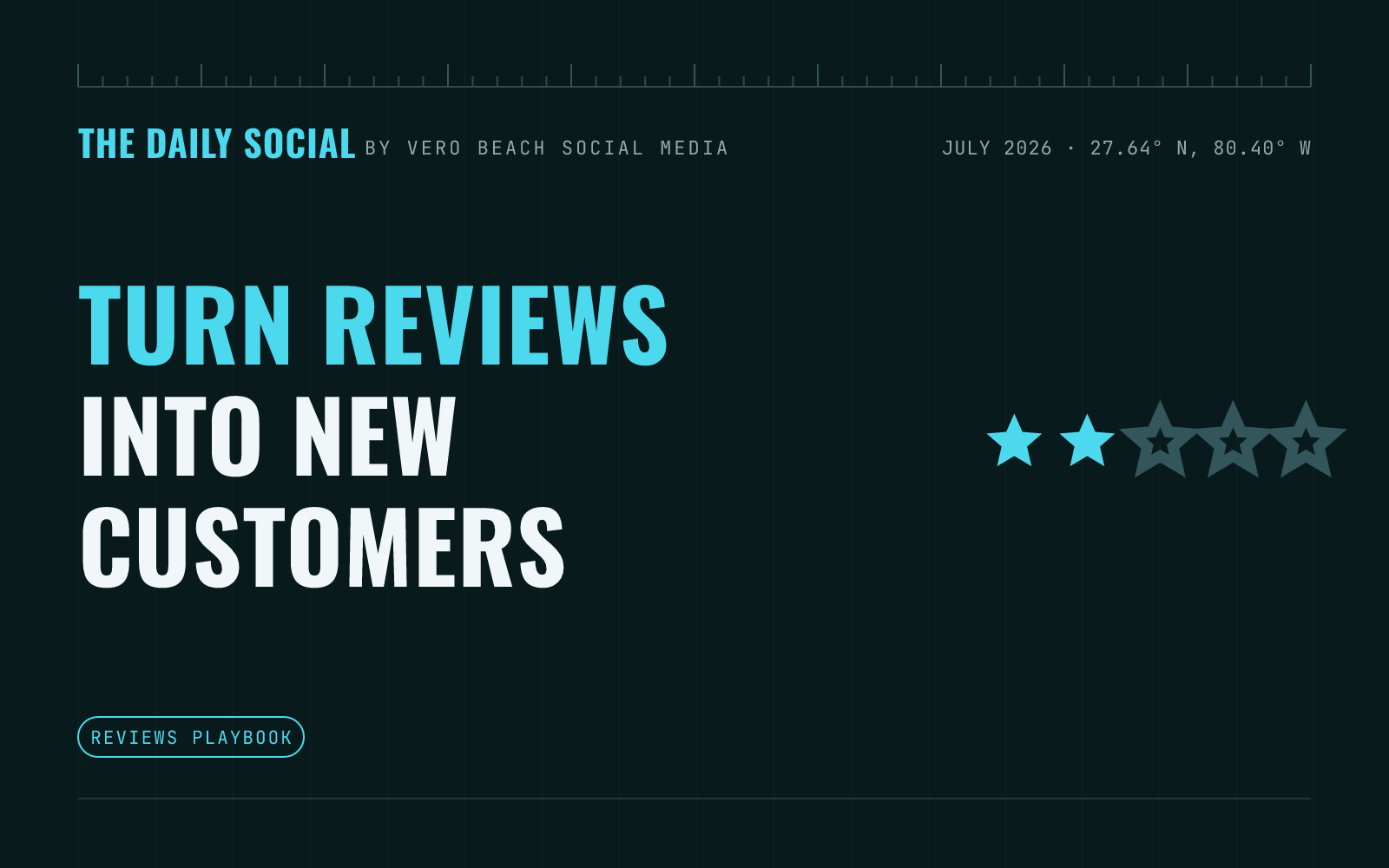The Daily Social branded cover: How to Get More Customer Reviews and Turn Them Into Social Content, by Vero Beach Social Media